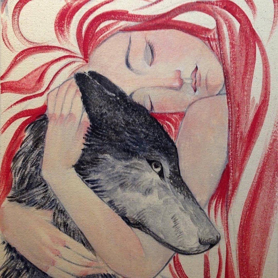 Lou- Série Lucie-Crayons sur papier Canson - Série Lucie